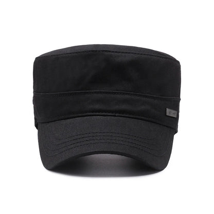 Baseball Cap Men Flat Cotton Sun Hat Casual Peaked Outdoor Brim