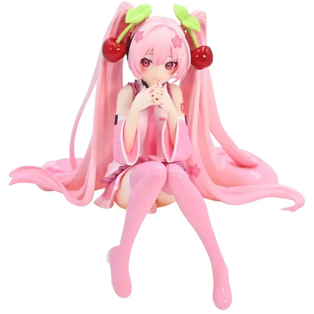 Hatsune Miku Pink Dress Figure Cherry Blossom PVC Anime Statue Collectible Gift