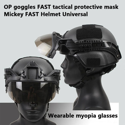 Tactical FAST Helmet w/ Flip Goggles & Half Face Mask Airsoft Paintball