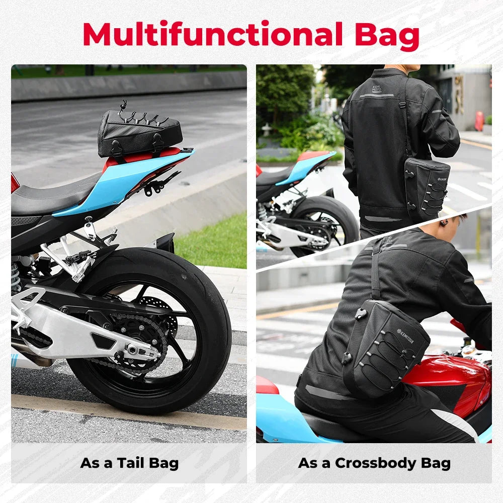 Motorcycle Tail Bag Waterproof Rear Seat Luggage Storage Backpack for Bikes