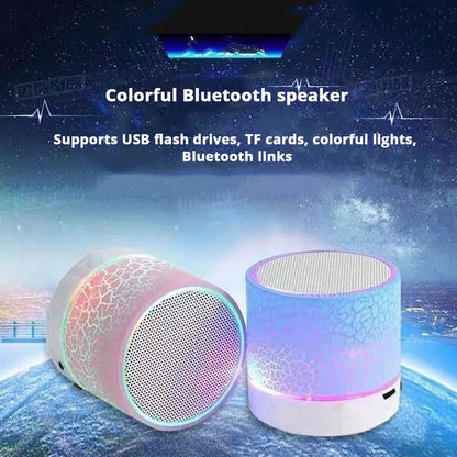 Mini Bluetooth Subwoofer Speaker Portable Wireless Car Audio LED Dazzling