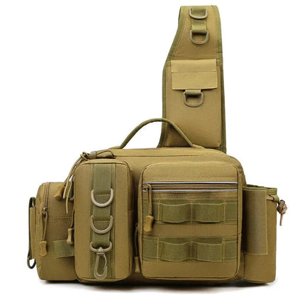 Fishing Tackle Backpack Lure Box Gear Storage Bag Fanny Pack for Men Fly Fishing Backpack with Rod Holder Sling Shoulder Bag-EXPROTAS