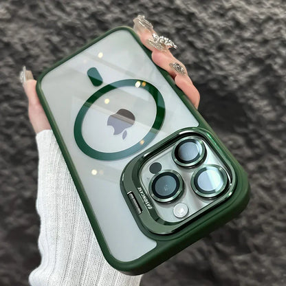Clear Shockproof Ring Stand Case for iPhone 11-16 Pro Max Lens Protection