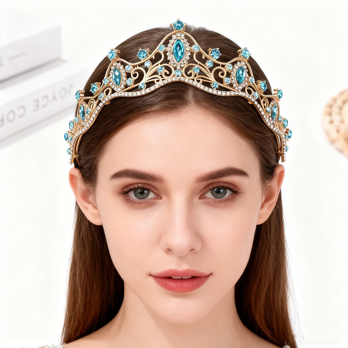 Korean Style Girl Bridal Tiara Hair Accessory for Weddings and Parties