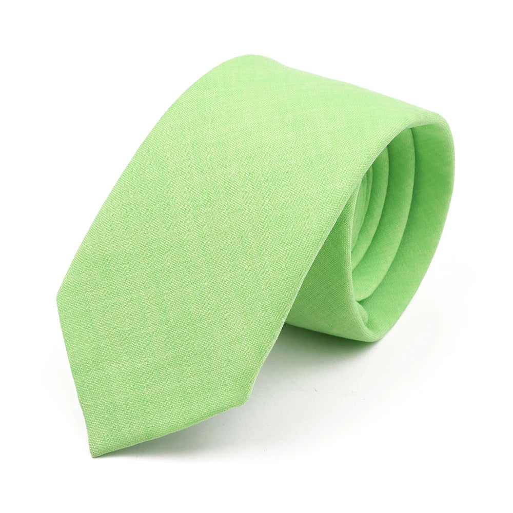 Men Tie Solid Slim Skinny Plain Wedding Party Ties Sage Green Pink Orange