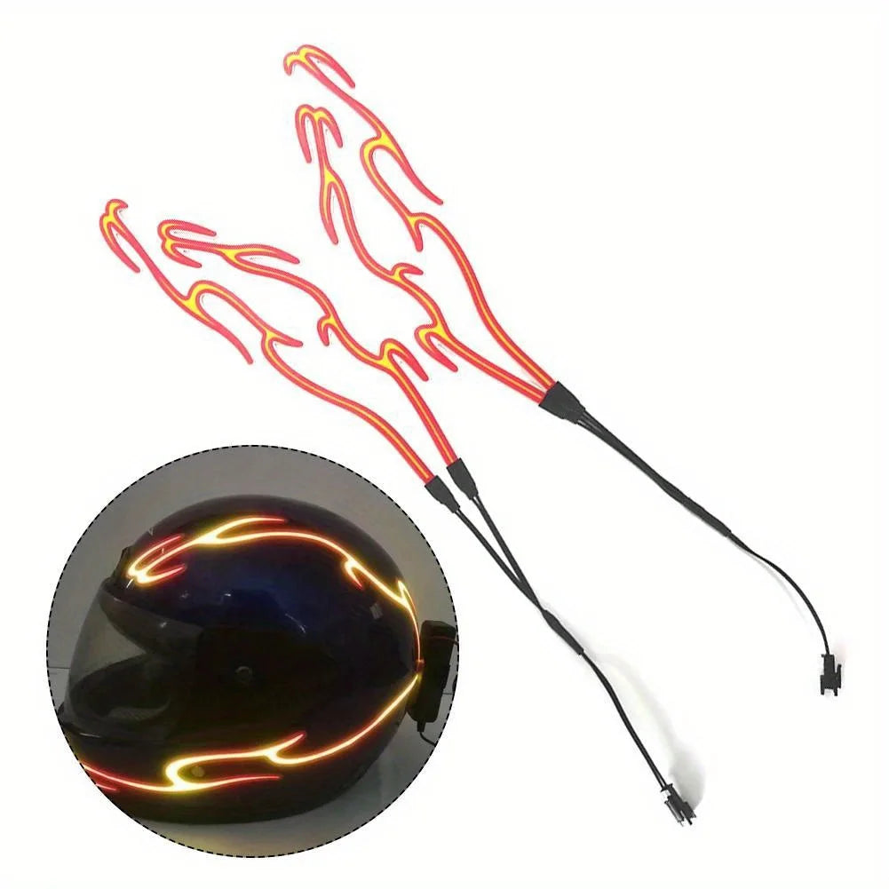 4 in 1 Motorcycle Helmet LED Cold Light Waterproof Strip Sticker Flashing Warning Lights Night Riding Chargeable Accessories-EXPROTAS