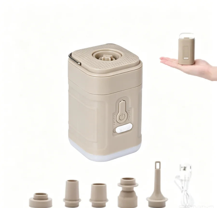 Mini Electric Air Pump USB Rechargeable for Camping Inflate Deflate Mattress