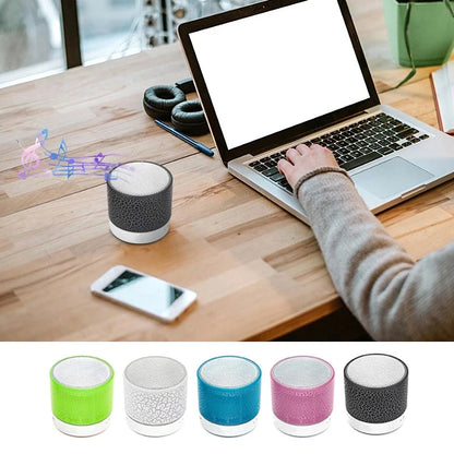 Mini Bluetooth Subwoofer Speaker Portable Wireless Car Audio LED Dazzling