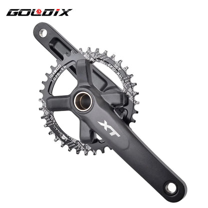 XT Bicycle Crankset 104BCD MTB Bike Crank Chainring Bike 170mm 175mm Black Round Oval 32T 34T 36T 38T Aluminum Alloy with Bottom-EXPROTAS