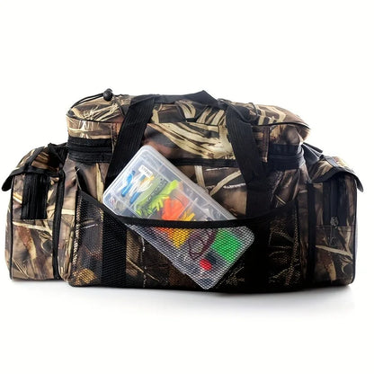 Large Waterproof Fishing Tackle Bag Shoulder Crossbody Gear Storage