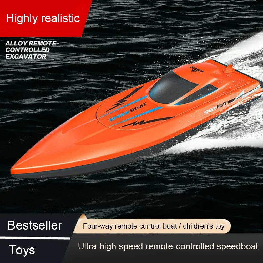 Waterproof Remote Control Boat Kids RC Speedboat Toy for Pool Fun
