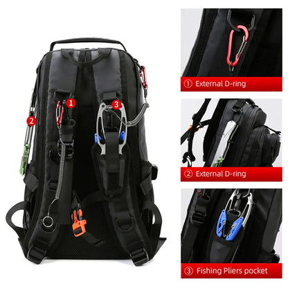 Waterproof Fishing Lure Bag Molle System Men's Multi-functional Outdoor Travel Hiking Camping Shoulder Backpack