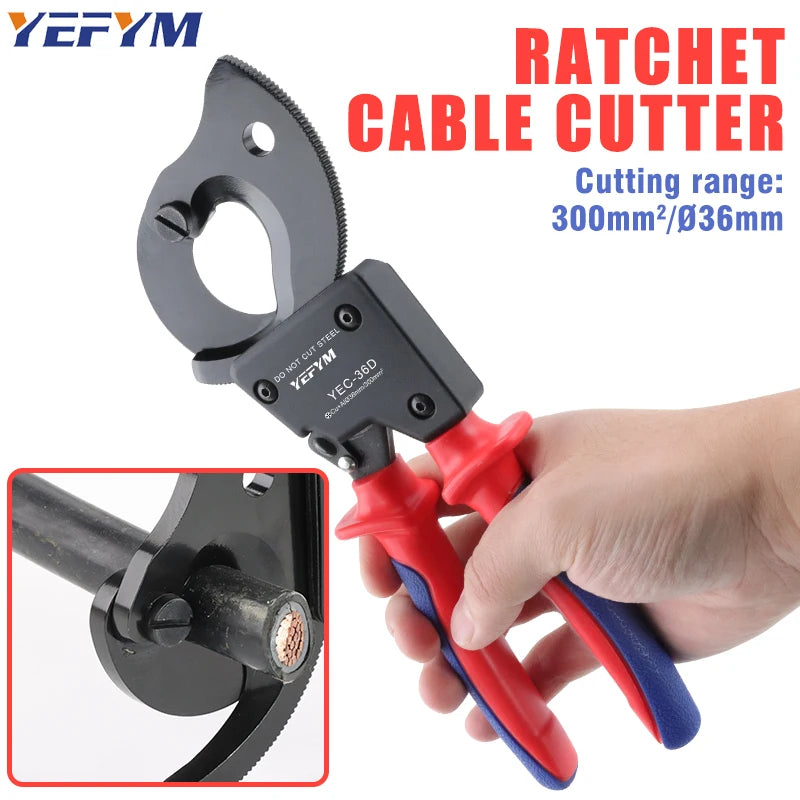 Insulated Ratcheting Cable Cutters Wire Pliers Heavy Duty Wire Cutters for Multi-Strand Aluminum & Copper Cables up to 240mm²-EXPROTAS