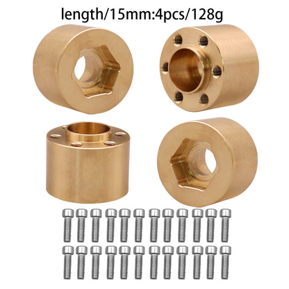 12mm Brass Wheel Weights | Hex Hub Adapter for 1/10 RC SCX10 TRX4 1.9" Rims
