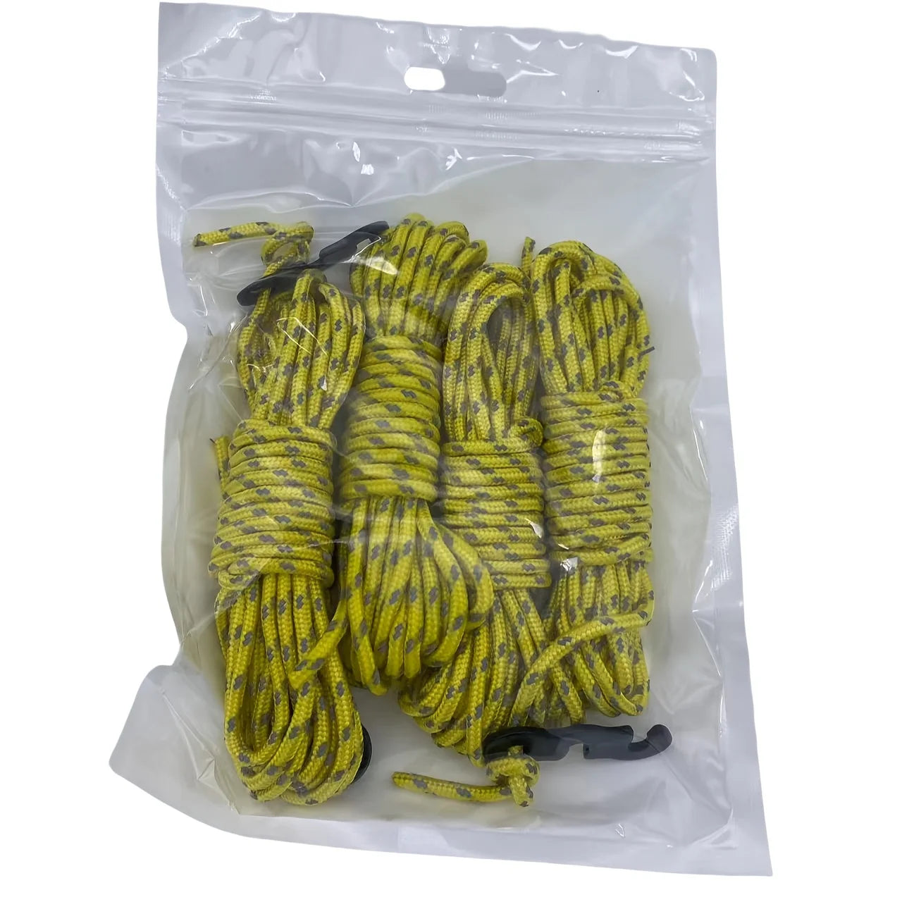 4PCS Reflective Tent Ropes with Buckles Windproof Camping Guy Lines Set