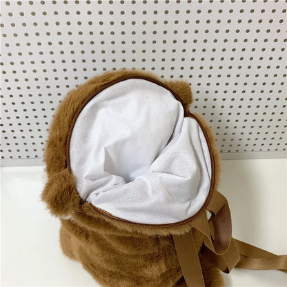 Adorable Otter Holding Fish Plush Backpack for Children Cute Gift