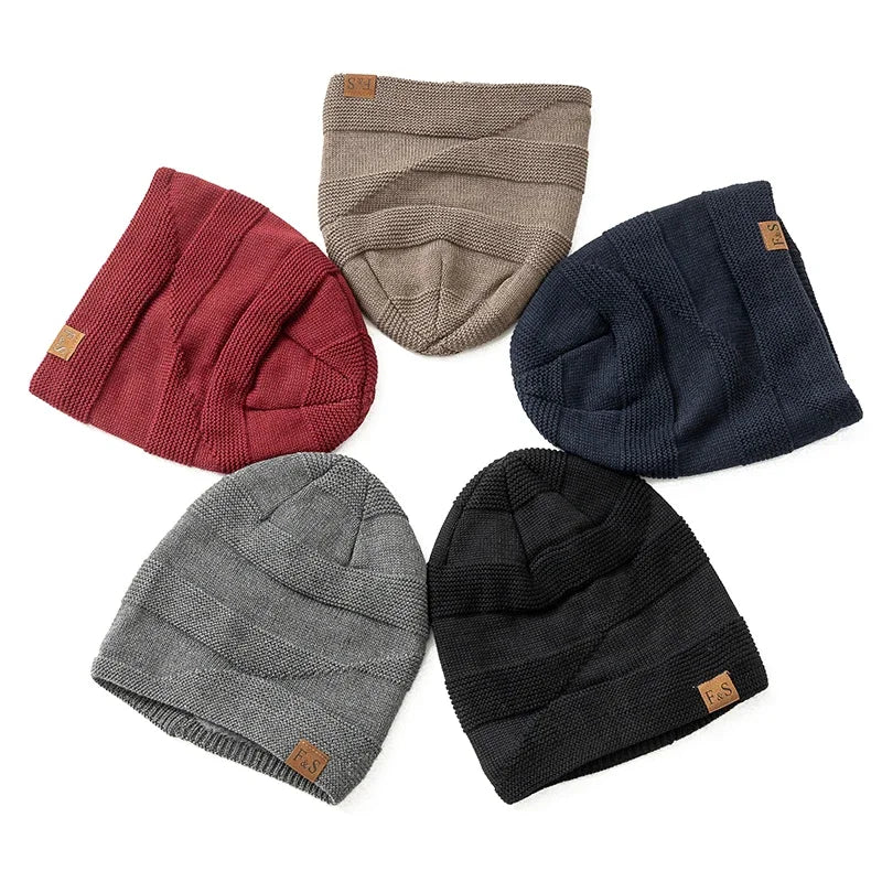 Faux Fur Lined Winter Beanie Hat Slouchy Cap Warm Unisex for Men Women