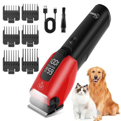 LED Low Noise Professional Pet Hair Clippers Electric Dog Trimmer Grooming