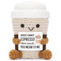 Funny Crochet Emotional Support Coffee Doll Handmade Desk Ornament Gift