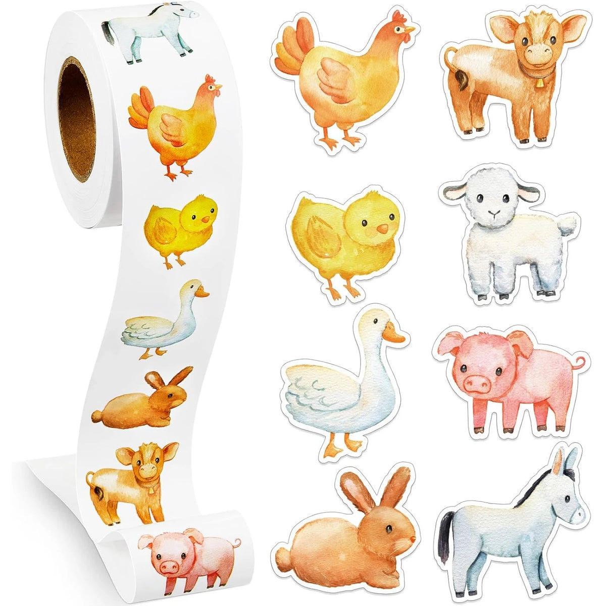 100-500pcs Cartoon Farm Zoo Animals Stickers Decoration DIY Reward Scrapbook