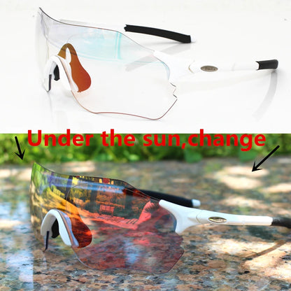 Photochromic Cycling Sunglasses TR90 Auto Lens MTB Road Bike Sports Eyewear
