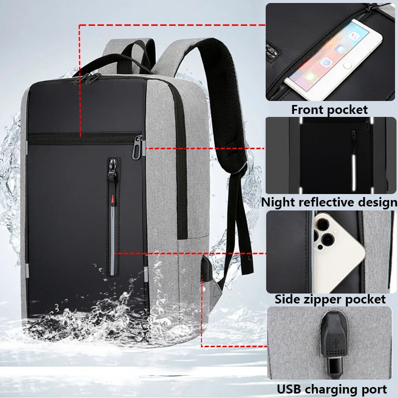 Waterproof Business Backpack Men USB School Backpacks 15.6 Inch Laptop Backpack Large Capacity Bagpacks for Men Back Pack Bags-EXPROTAS