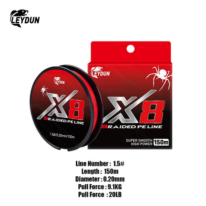 150m Braided Fishing Line PE Multifilament Smooth Casting Wire for Carp