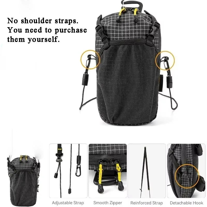 Backpack Shoulder Strap Phone Pouch Water-Resistant Bag for Hiking Camping