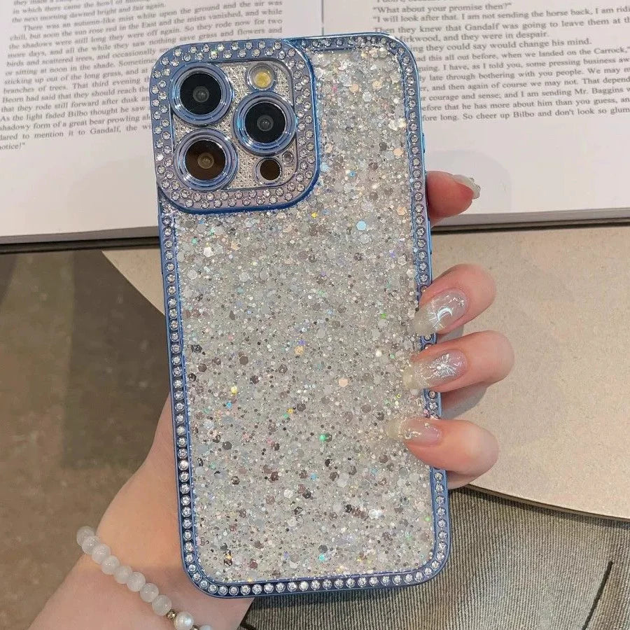 Bling Diamond Clear Case for iPhone 11-15 Pro Max Plus Soft Shockproof Cover