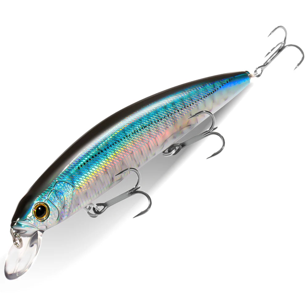 Treble Hook Minnow Lure 14cm 24g Fishing Wobbler for Pike Bass