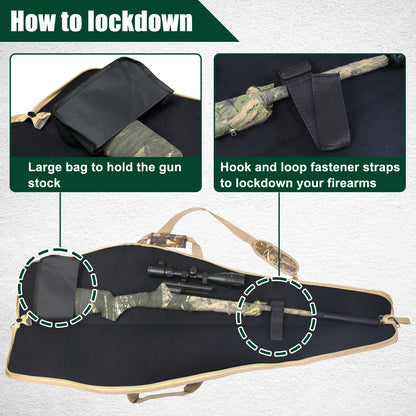 EXPROTAS Gun Case Soft Padded Bag for Scoped Rifle Hunting Carry