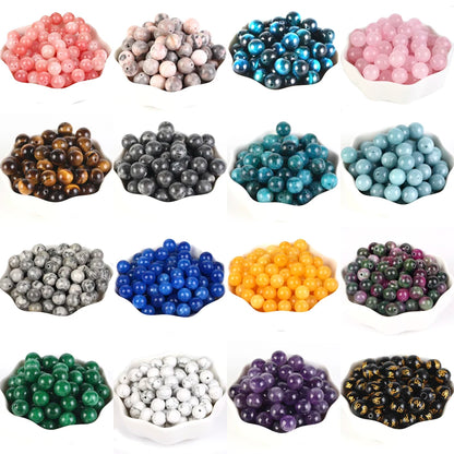 Natural Stone Beads 4-12MM Round Loose Gemstone for DIY Jewelry Making