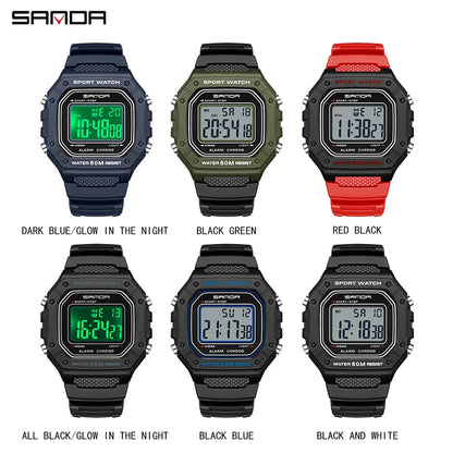 SANDA 2156 Fashion Mens Watch Military Water Resistant Sport Watches Army Big Dial Led Digital Wristwatches Stopwatches For Male-EXPROTAS