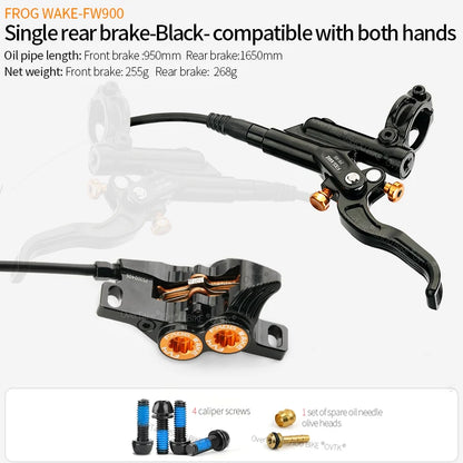 Rear MTB Hydraulic Disc Brake FROGWAKE FW900 4-Piston Alloy Brake Set