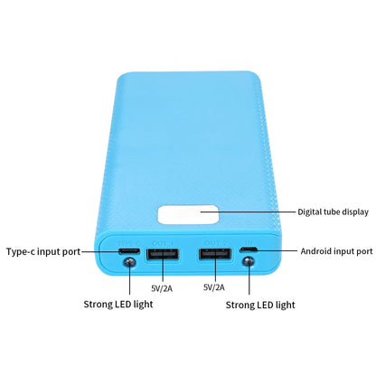 DIY 8x18650 Battery Power Bank Case Dual USB Type-C QC3.0 Fast Charge Storage