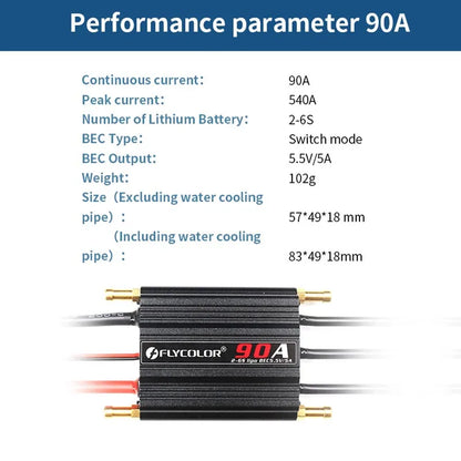 Flycolor Brushless ESC 50A–150A 2–6S LiPo BEC 5.5V/5A for RC Boat Model