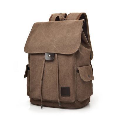 Large Canvas School Bag Backpack Rucksack Travel Hiking Men Sports