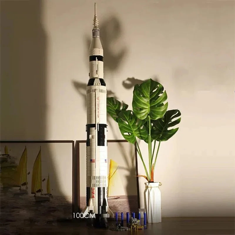The Apollo Saturn V 92176 100Cm Space Rocket Building Blocks Bricks Educational Kids Adults Toys Christmas Birthday Gifts 21309-EXPROTAS