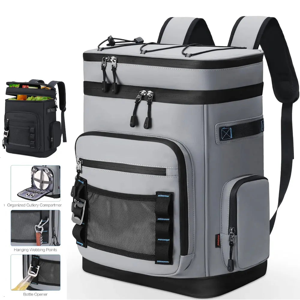 30L Insulated Backpack Cooler Bag Waterproof Rucksack for Camping Picnic
