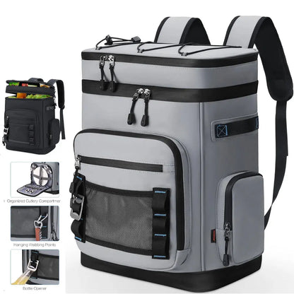 30L Insulated Backpack Cooler Bag Waterproof Rucksack for Camping Picnic