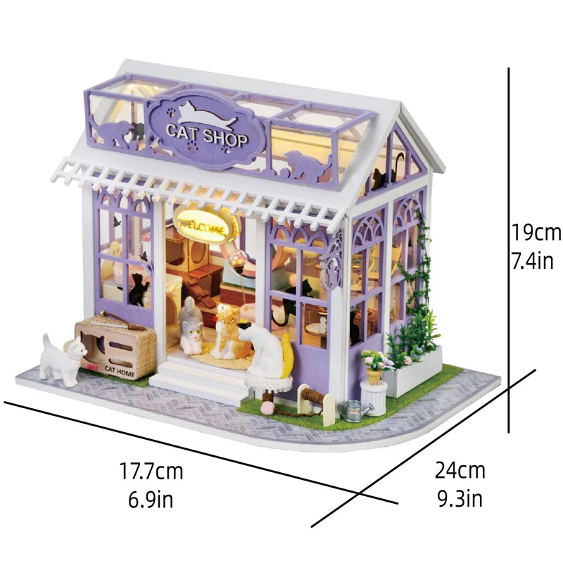 Wooden DIY Mini Dollhouse 3D Puzzle Room Kit with Furniture Birthday Gift - EXPROTAS