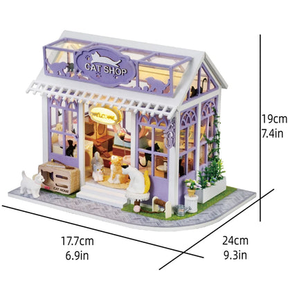 Wooden DIY Mini Dollhouse 3D Puzzle Room Kit with Furniture Birthday Gift - EXPROTAS