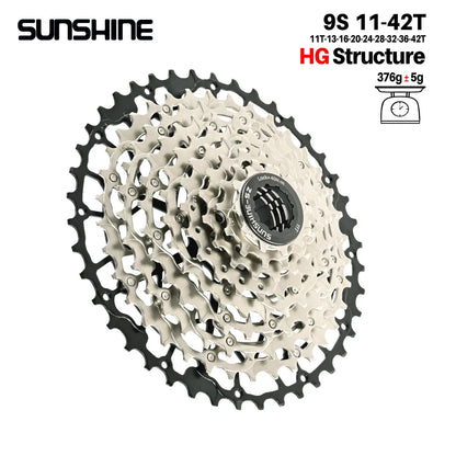 SUNSHINE Ultralight MTB Bike Cassette HG 9–13 Speed Carbon Steel Sprocket - EXPROTAS