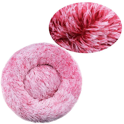 40-90cm Cat Bed Plush Round Soft Warm Cushion for Dog Pet Winter Sleeping