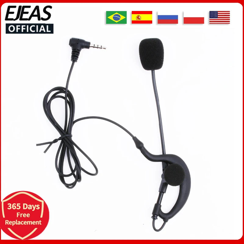 3.5mm Helmet Headset Mic for EJEAS V6 Pro V6C V4 V4C Plus BT Intercom