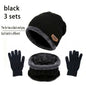Men Women Beanie Winter Hat Scarf Gloves Thick Warm Knit Cap Set