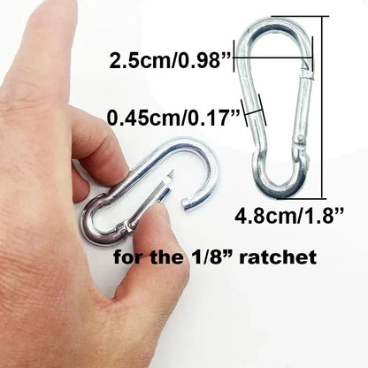6Pcs Tie Down Rope Camping Tent Tightener Pulley Ratchet Awning Hook