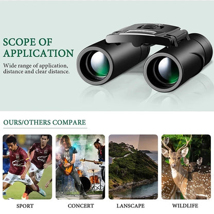 500x25 HD Zoom Binoculars Folding Long Distance Hunting Camping Outdoor Optics