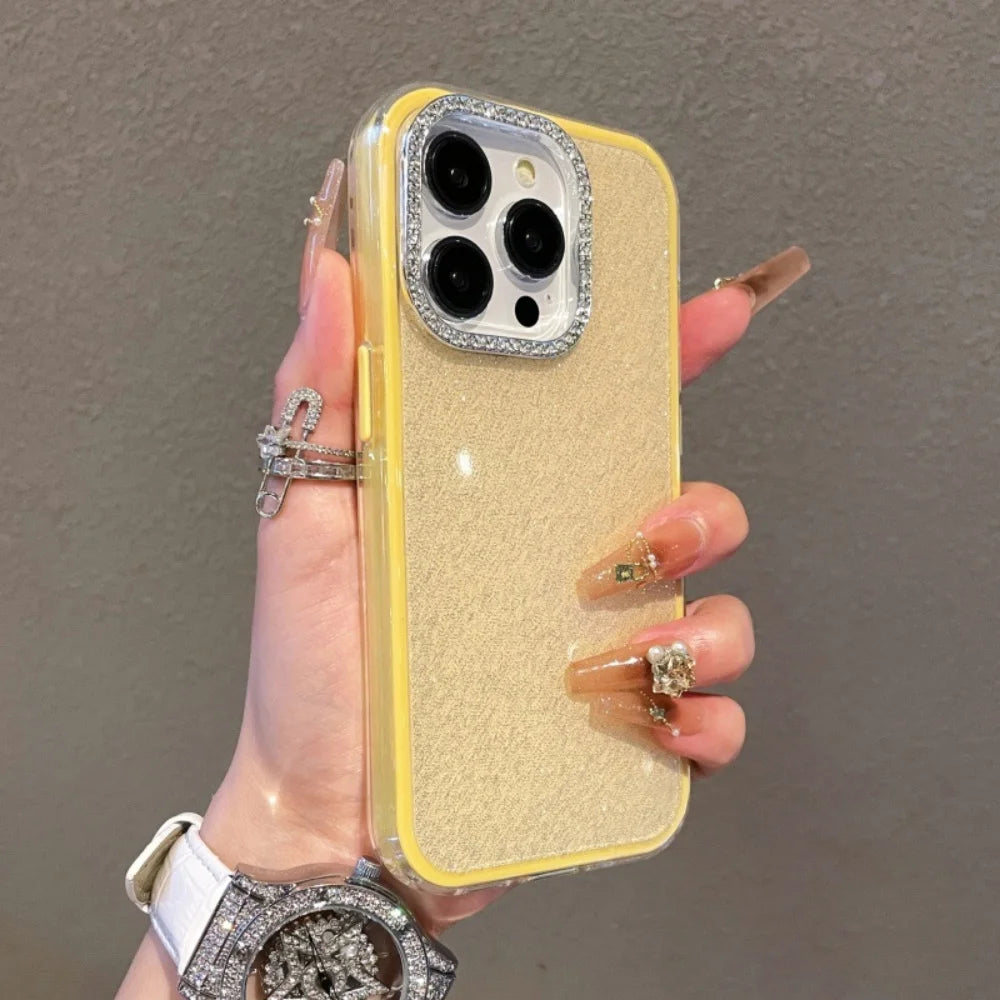 Shiny Diamond Glitter Bumper Case for iPhone 11-17 Air Pro Max Plus Shockproof