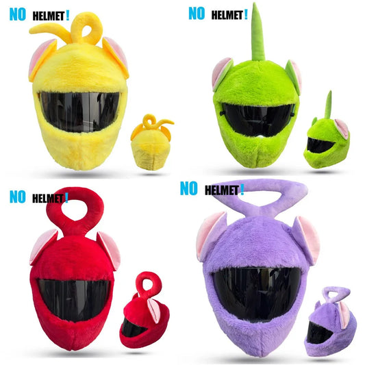 Protection Headgear Cover Plush Cartoon Helmet for Motorcycle Full Face